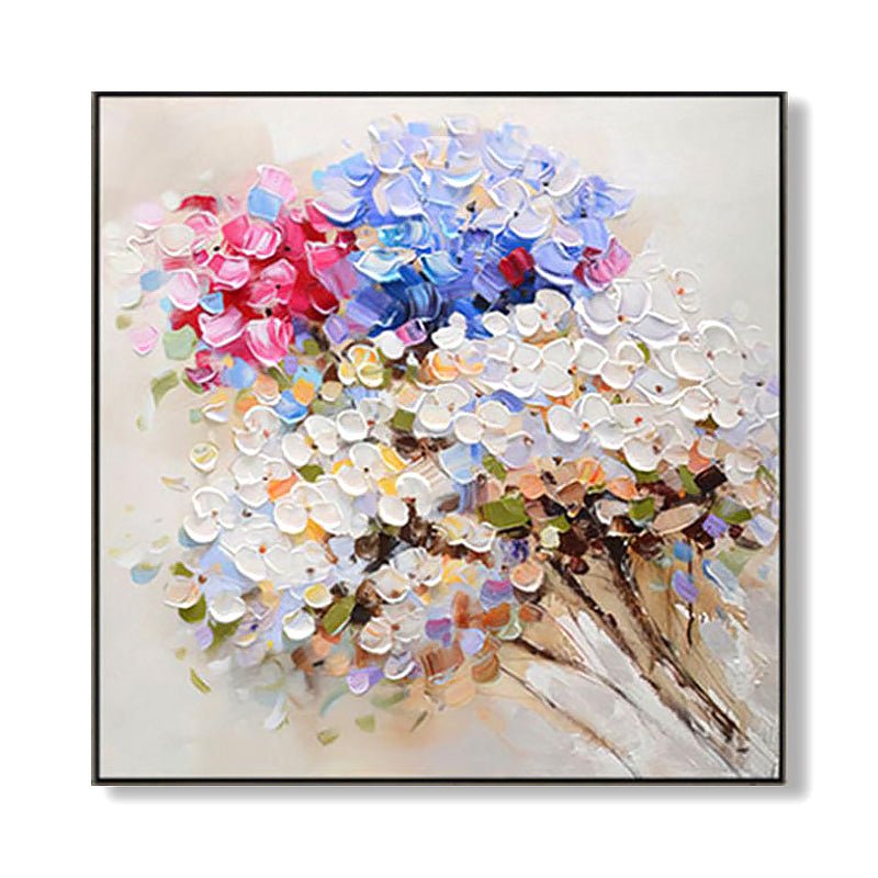 Modern Flowered Bouquet Painting on Canvas - 100% Hand-Painted - Ideal Place Market