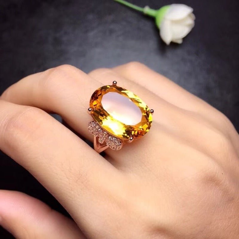 10ct Naturally Brilliant Citrine Ring for Women - Ideal Place Market