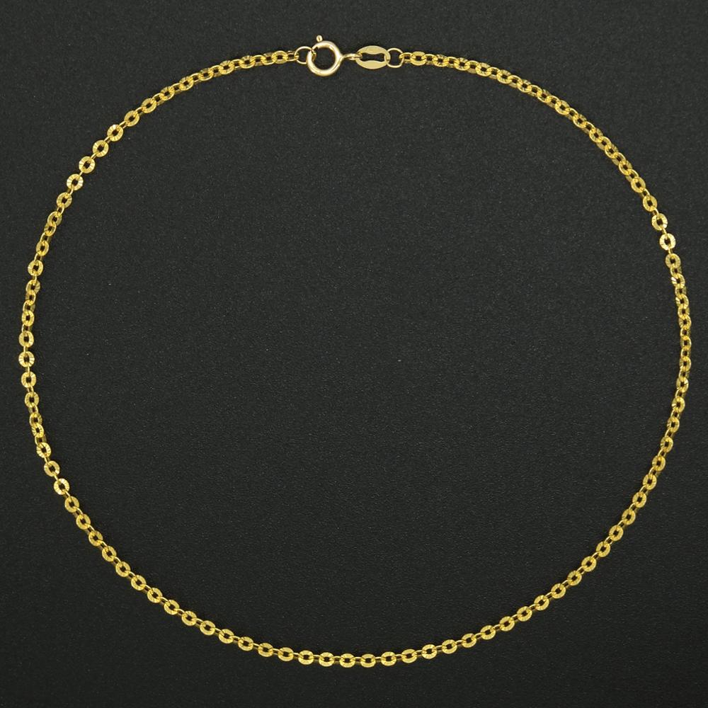18k Yellow Gold 2mm Chain Anklet - Ideal Place Market