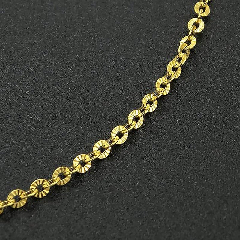 18k Yellow Gold 2mm Chain Anklet - Ideal Place Market
