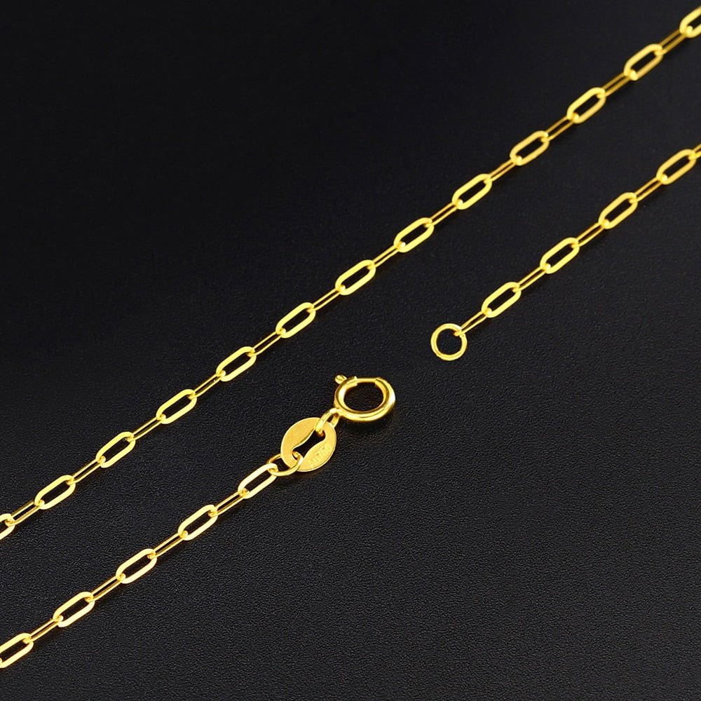 18k Yellow Gold Oblong Link Anklet - Ideal Place Market