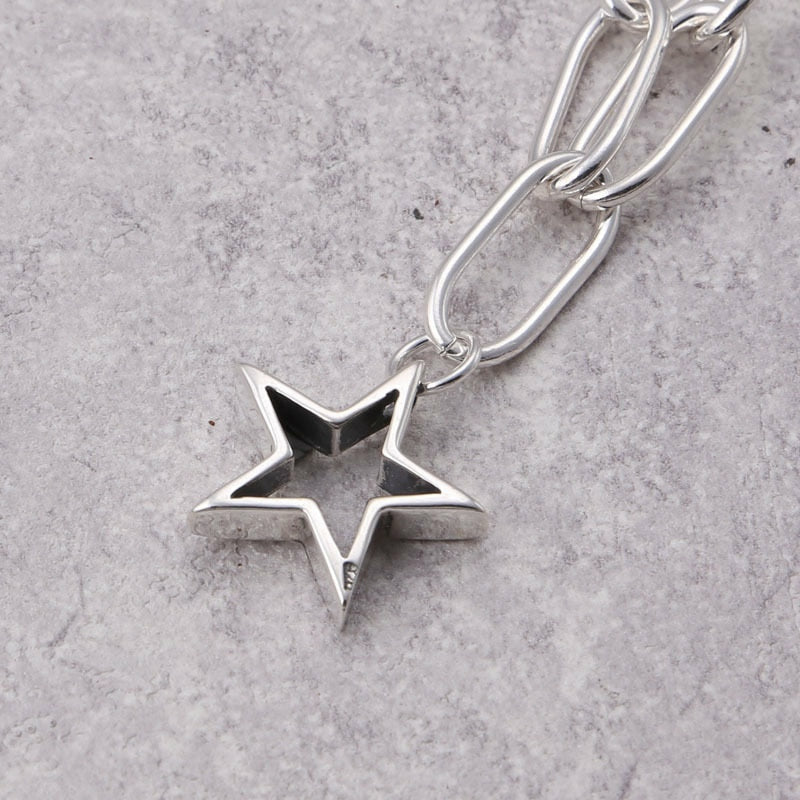 5-Pointed Star and Chain Link Bracelet in S925 - Ideal Place Market