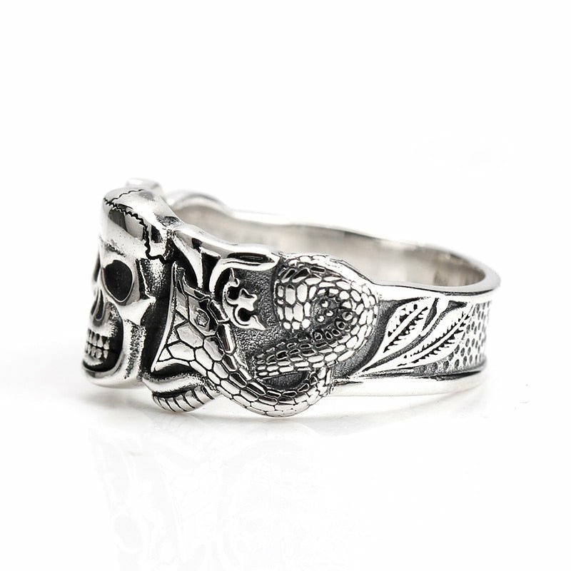925 Silver Skull & Devil Snake Crown Ring - Ideal Place Market