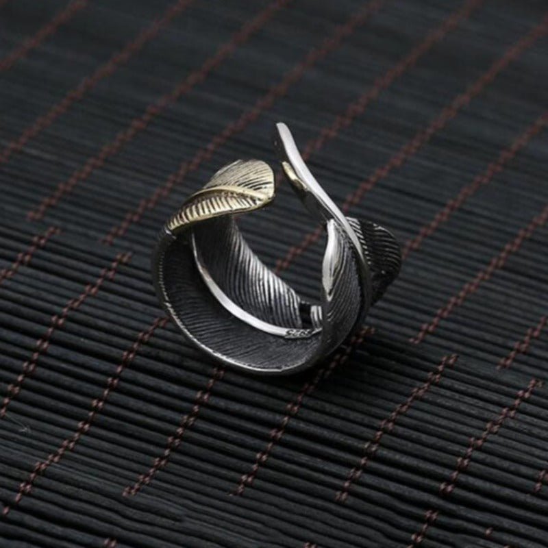 Adjustable Silver Eagle Feather Ring - Ideal Place Market