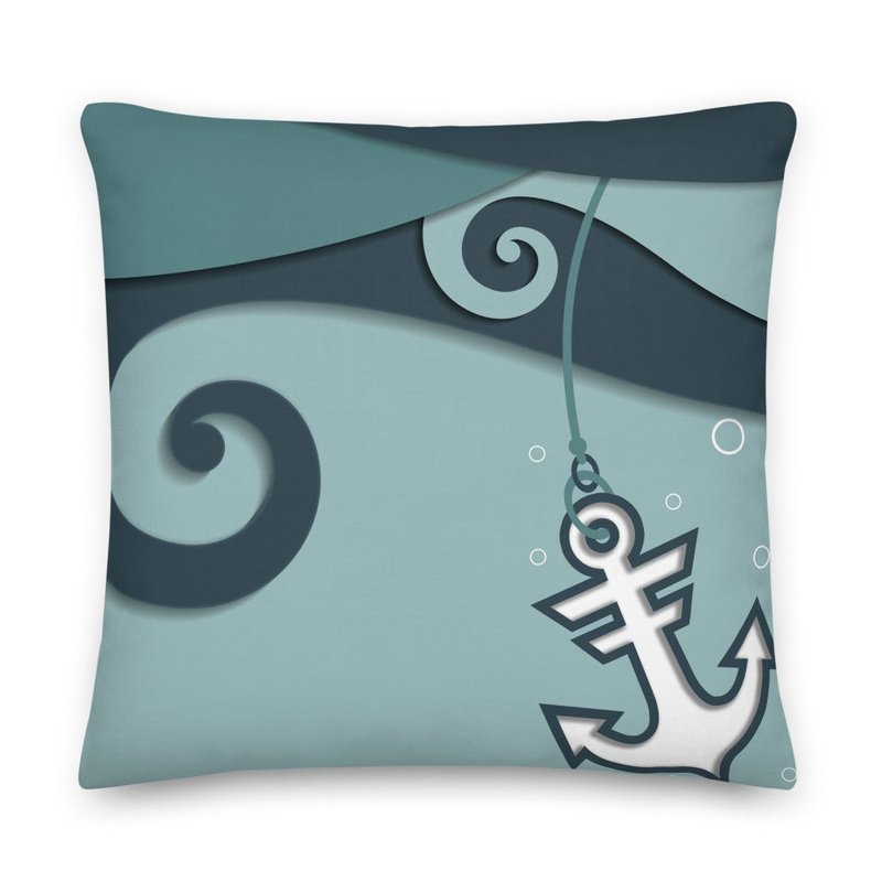 Anchors Away Premium Stuffed 2 Sided-Printed Throw Pillows - Ideal Place Market