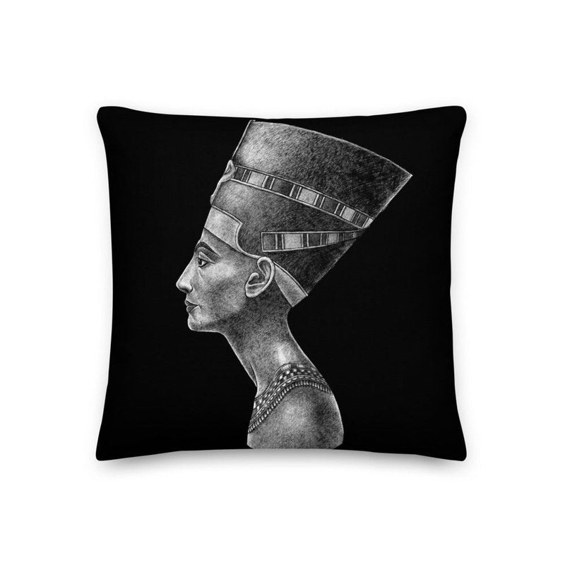 Ancient Egyptian Queen Nefertiti Premium Stuffed Reversible Throw Pillows - Ideal Place Market