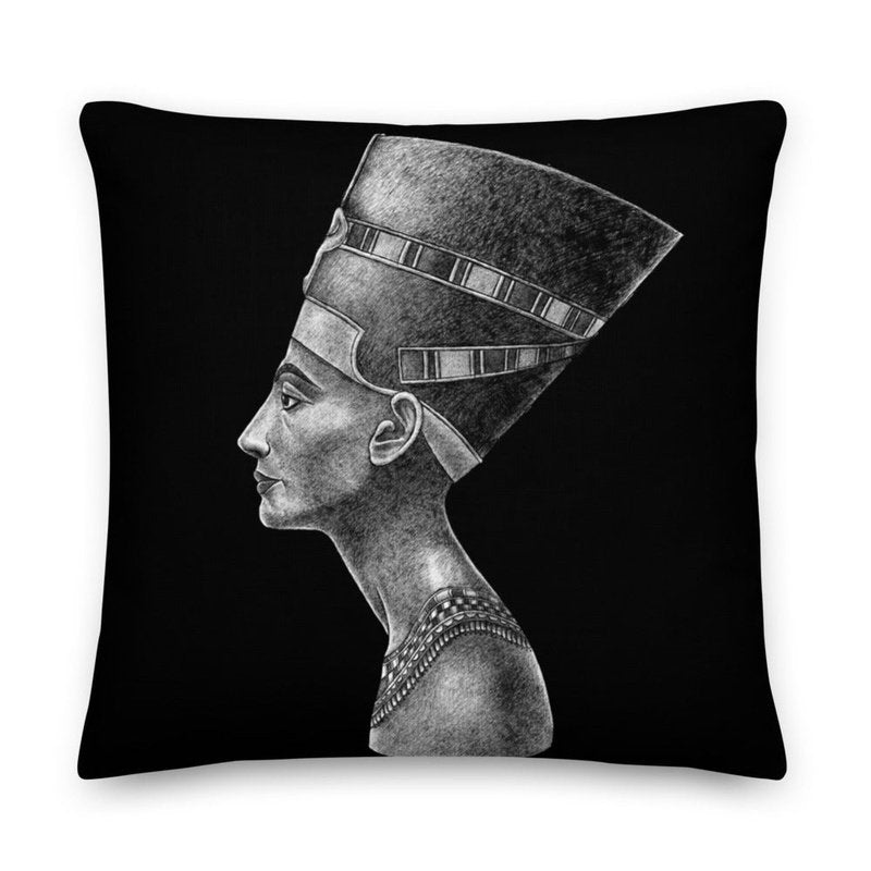 Ancient Egyptian Queen Nefertiti Premium Stuffed Reversible Throw Pillows - Ideal Place Market