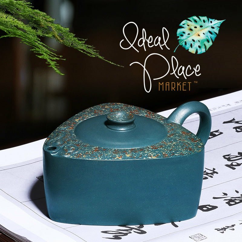 Bali Blue Triangular Yixing Purple Clay Teapot - 300ml - Ideal Place Market