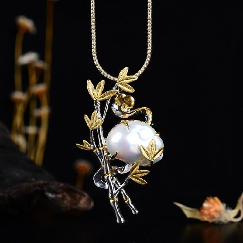 Bamboo and the Pearl Pendant/Brooch - Ideal Place Market