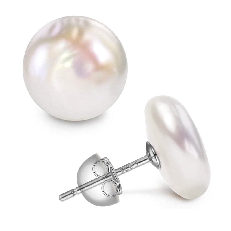 Baroque Button Freshwater Pearl Stud Earrings - Ideal Place Market