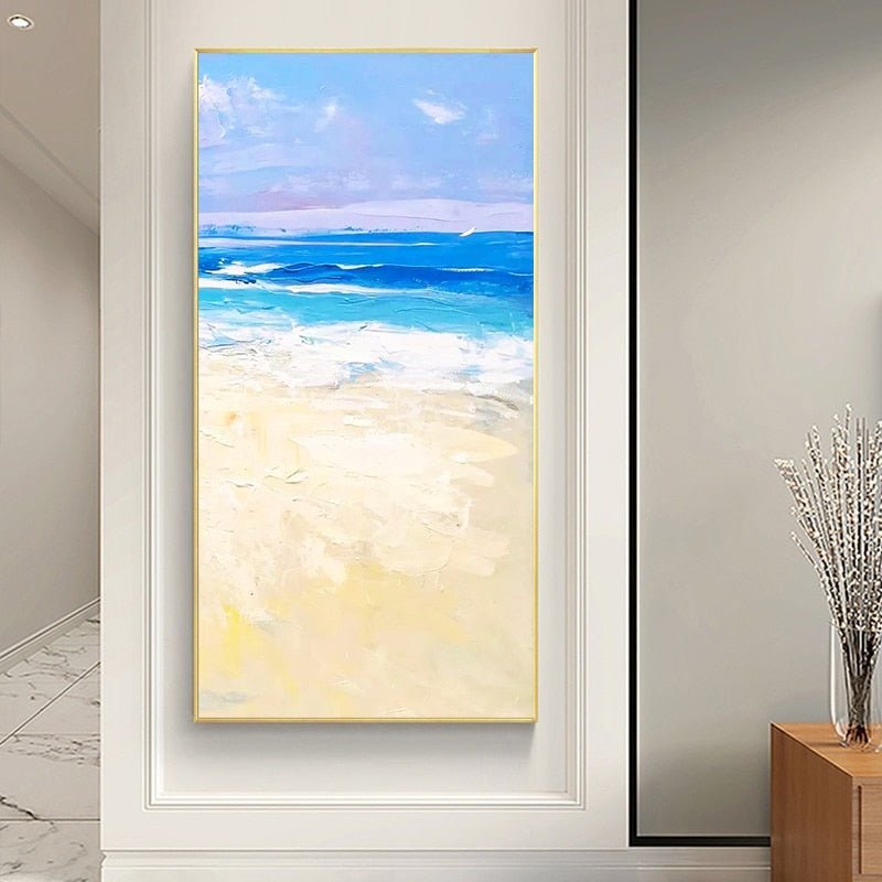 Textured Beach Front Knife Painting on Canvas - Ideal Place Market