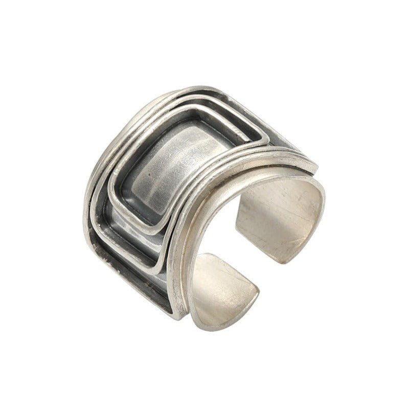 Bold & Modern S925 Oxidized Silver Ring - Ideal Place Market