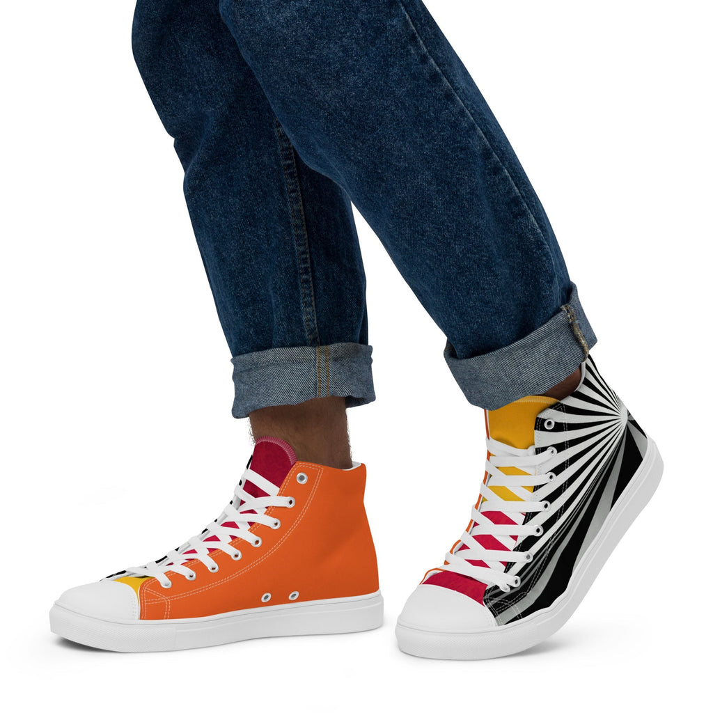 Brave New World Men’s Lace-Up Canvas High-Top Sneakers - Ideal Place Market