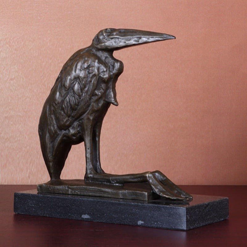 Bronze Coastal Bird Sculpture with Marble Base - Ideal Place Market