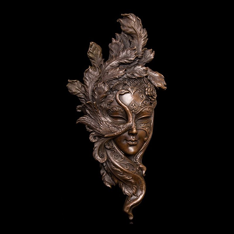 Bronze Feminine Feathered Beauty Hanging Wall Sculpture - Ideal Place Market