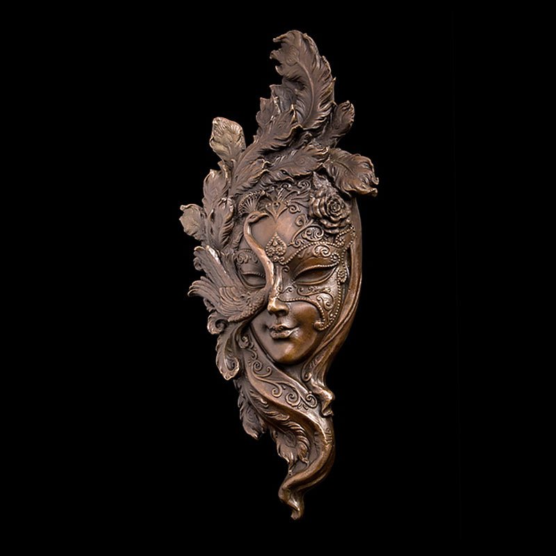 Bronze Feminine Feathered Beauty Hanging Wall Sculpture - Ideal Place Market