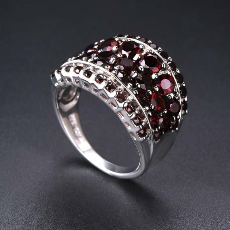 Chunky Red Garnet & S925 Silver Ring - 5.5CT - Ideal Place Market