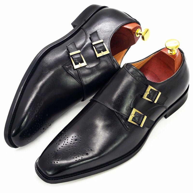 Classic 1960s Men's Buckle Strap Slip-On Dress Shoes for Men - Ideal Place Market