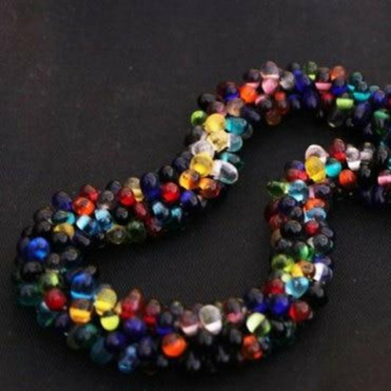 Colorful Nepali Glass Lampwork Beaded Necklace - 17in - Ideal Place Market