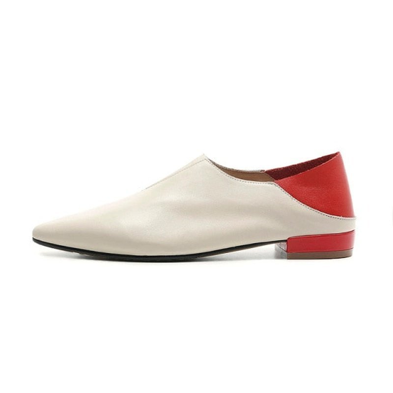 Contemporary Color Block Soft Leather Slip-On Comfort Loafers - Ideal Place Market