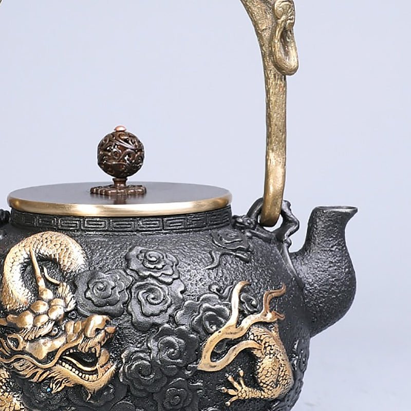 Dragon Adorned Hand Cast Iron Teapot - 1.2L - Ideal Place Market