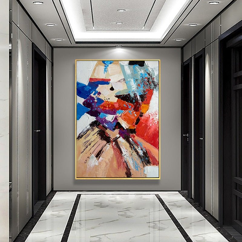 Dynamic Hand-Painted Abstract on Canvas - Ideal Place Market