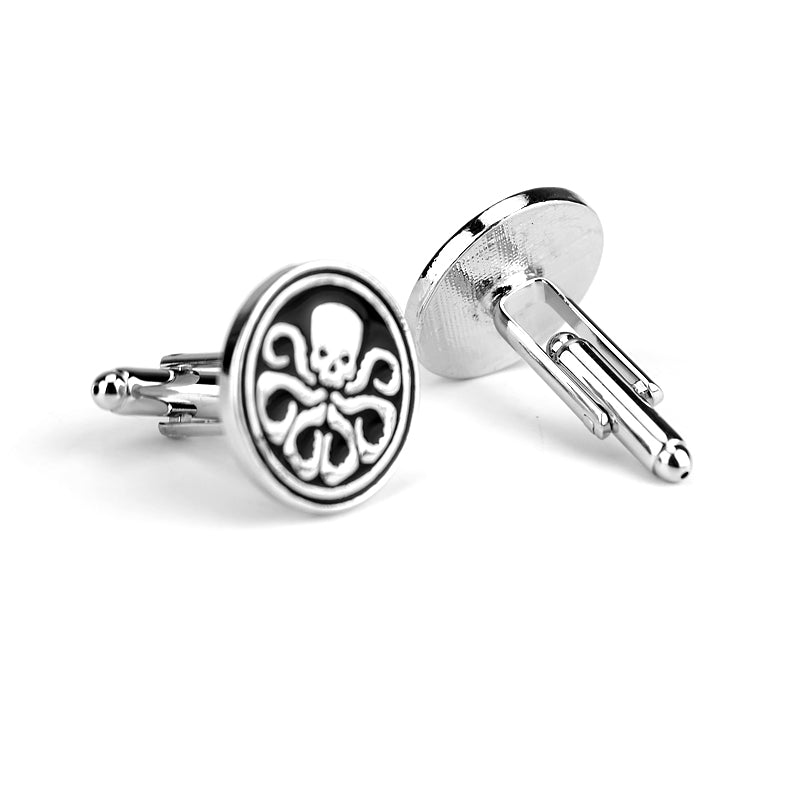 Embossed Silver Octopus Cufflinks - Ideal Place Market