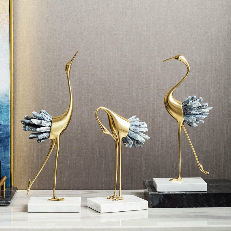 Exotically Elegant Crane Table Sculptures - Ideal Place Market