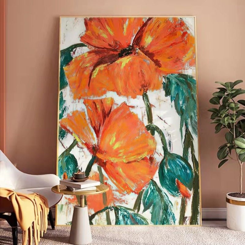 Floral Impressionism Knife Painting on Canvas - Ideal Place Market