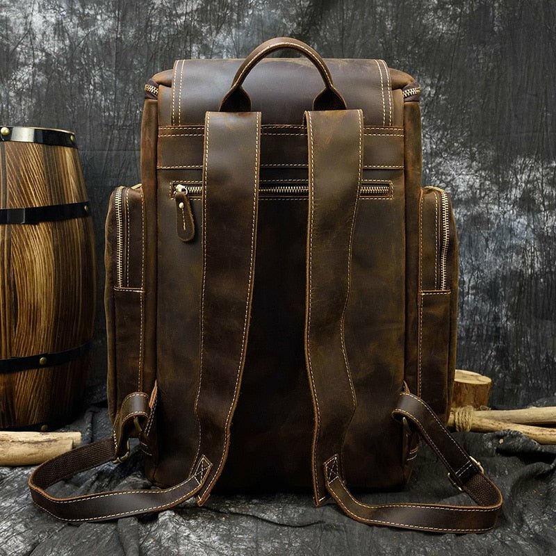 Genuine Burnished Leather Road-Ready Backpack - Ideal Place Market