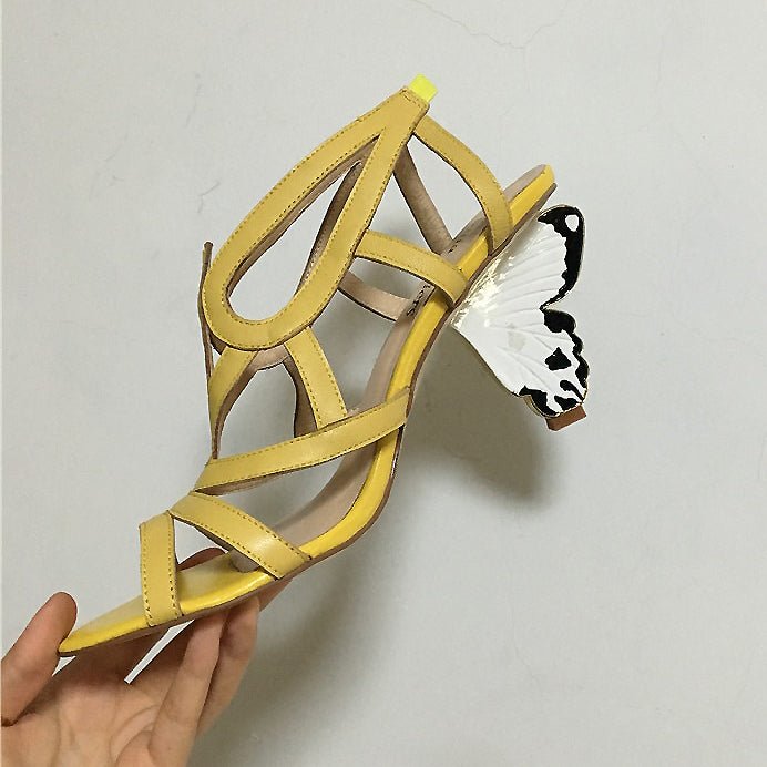 Slik Bow Womens Stiletto High Heels Pumps Butterfly T Strap Sandals Yellow  Black Blue Buckle Girls Party Single Shoes Original Box9094176 From Bev8,  $127.72 | DHgate.Com