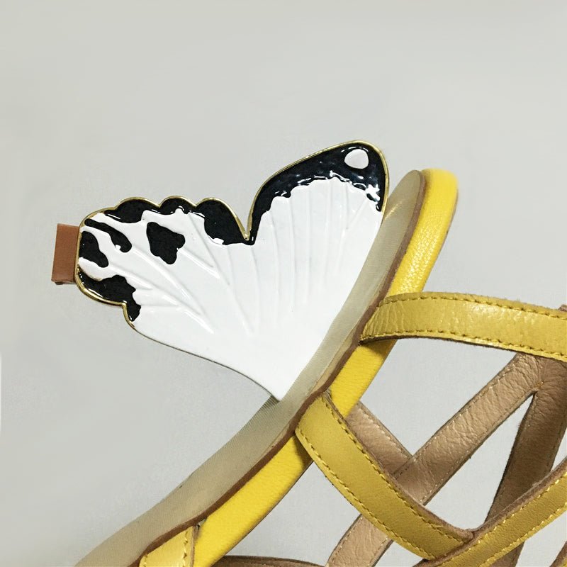 Women's Ankle Strap Butterfly Heels - Yellow