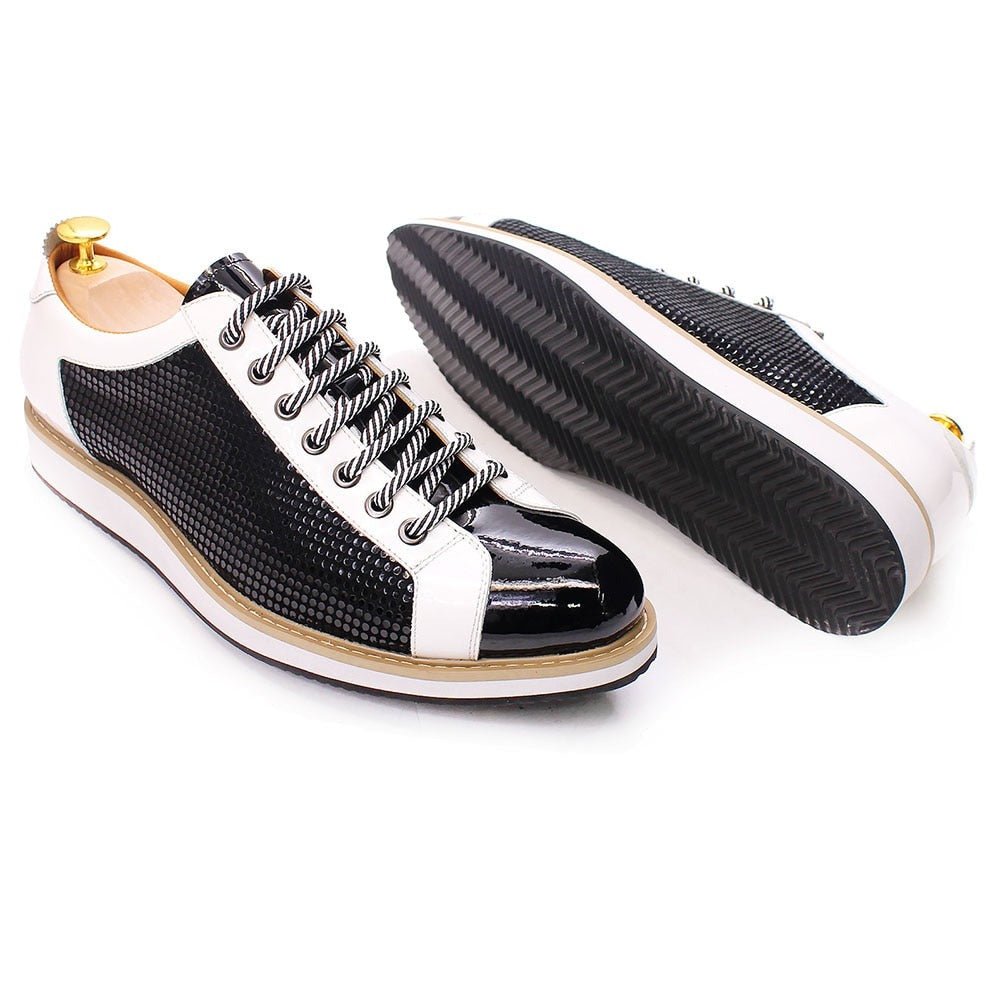 Genuine Patent Leather Derby Sneaker for Men - Ideal Place Market