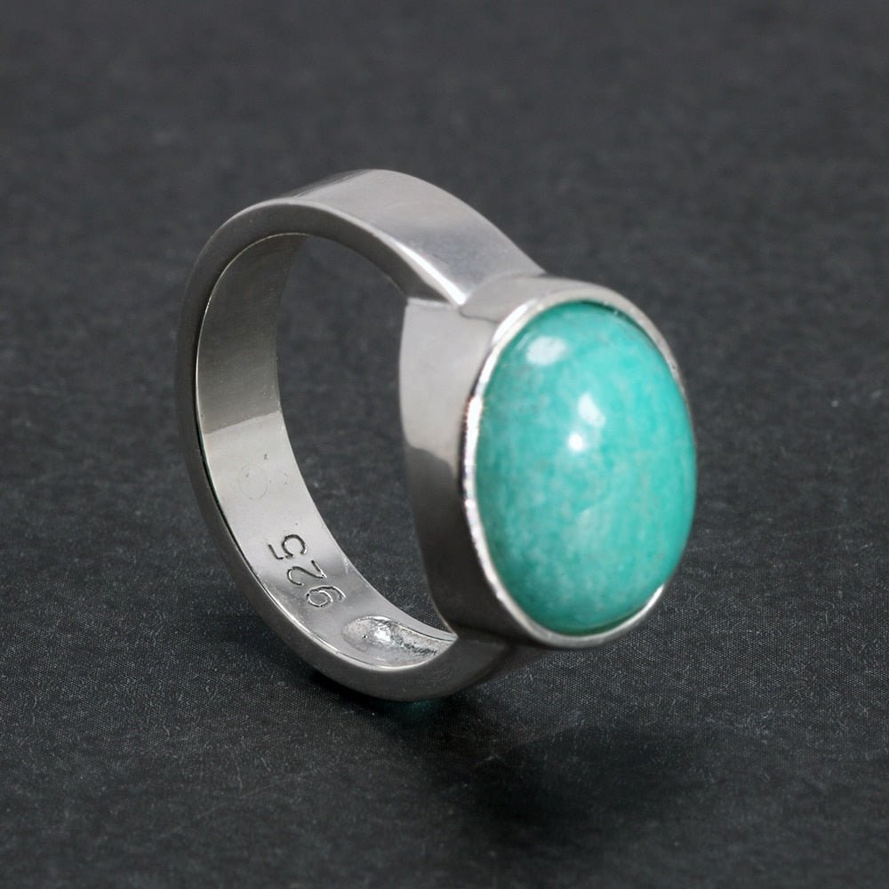 Genuine Turquoise in Solid 925 Sterling Silver Ring - Ideal Place Market