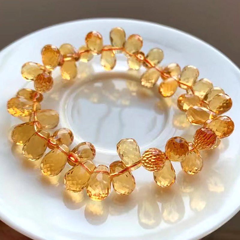 Glimmery Golden Citrine Beaded Bracelet for Women - Ideal Place Market