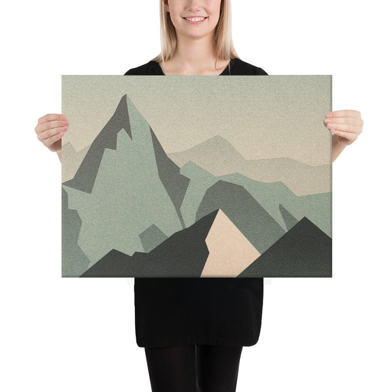 Graphic Mountains Canvas Stretched & Ready-to-Hang Canvas Print - Ideal Place Market