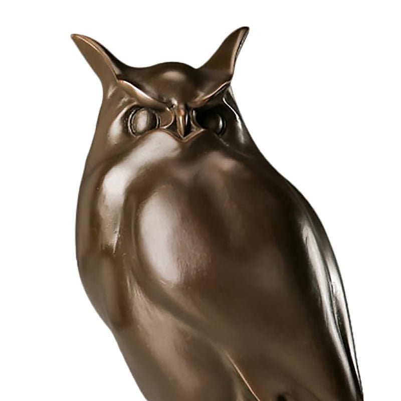 Great Horned Owl Bronze Sculpture on Marble Base - Ideal Place Market