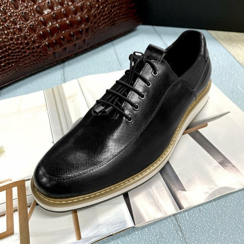 Hand-Crafted Tanned Leather Breathable Dress Casual Oxfords - Ideal Place Market