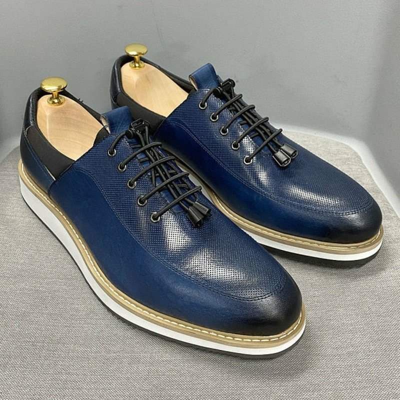 Hand-Crafted Tanned Leather Breathable Dress Casual Oxfords - Ideal Place Market