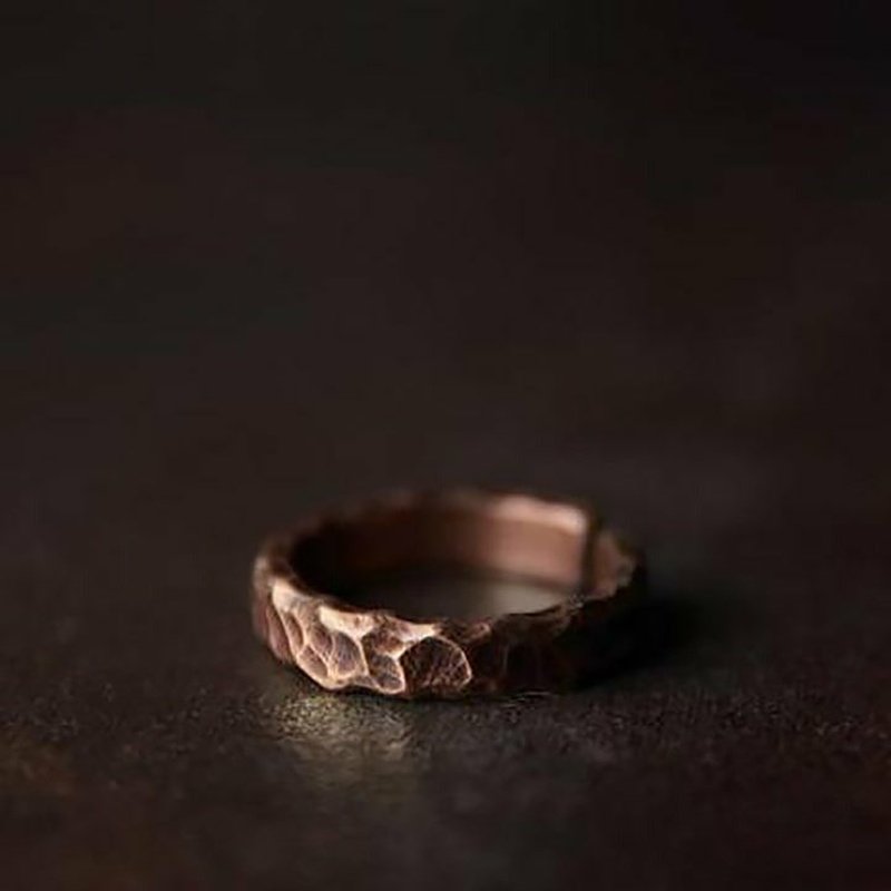 Hand Hammered Solid Copper Adjustable Ring - Ideal Place Market
