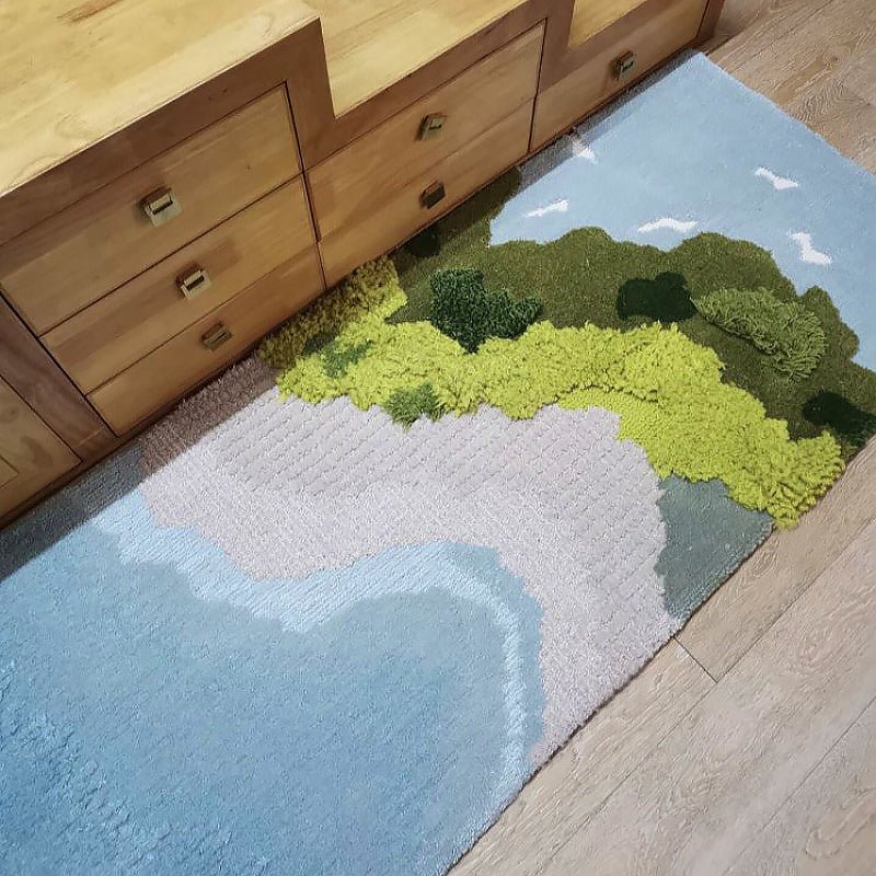 Hand Knotted 3D Seashore Rug - 3 Sizes - Ideal Place Market