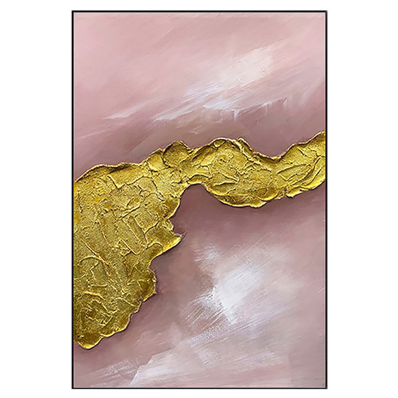 Hand-Painted Abstract ’Veins of Gold’ Canvas Painting -