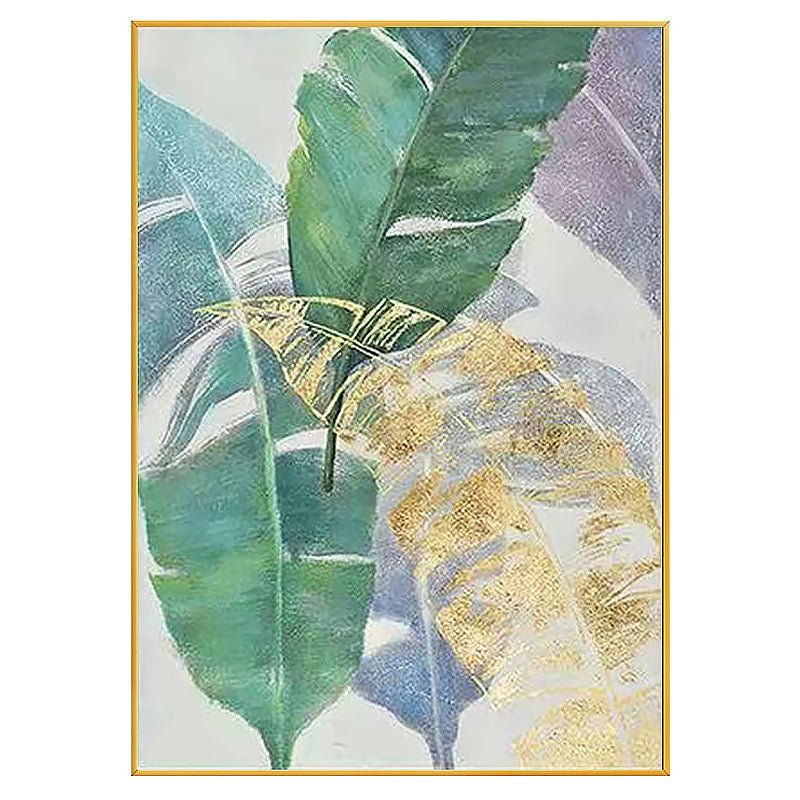 Hand-Painted Banana Leaf Gold Foil Painting - Ideal Place Market