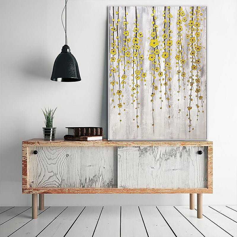 Hand-Painted 'Hanging Gardens" Knife Painting on Canvas - Ideal Place Market