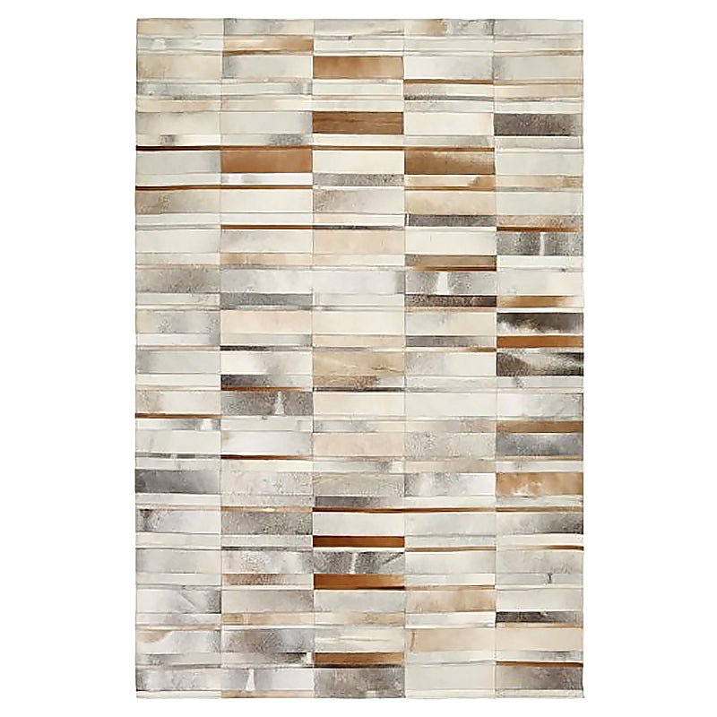 Hand Stitched Block Patchwork Cowhide Area Rugs - Ideal Place Market