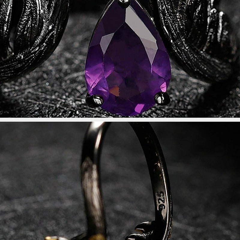 Handmade 1.43ct Natural Amethyst & Silver Adjustable Ring - Ideal Place Market
