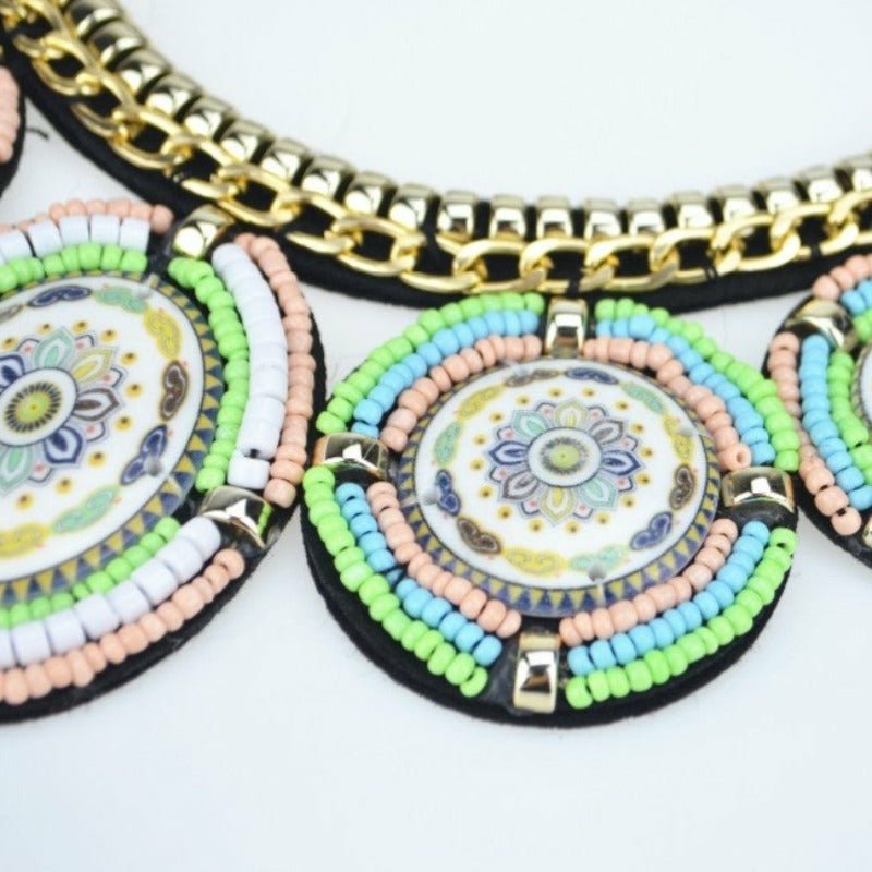 Handmade Bohemian Beaded Collar Necklace - Ideal Place Market