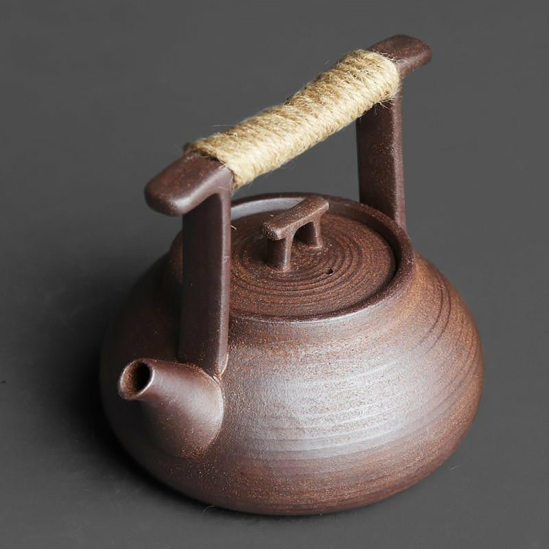 Handmade Ceramic Teapot with Eye Catching Style & Rope Wrapped