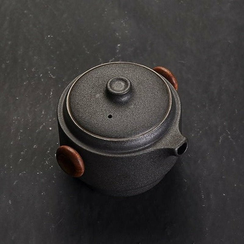 Handmade Ceramic Travel Teapot with 2 Cups & Sleek Travel Bag - 3 Colors to Choose From - Ideal Place Market