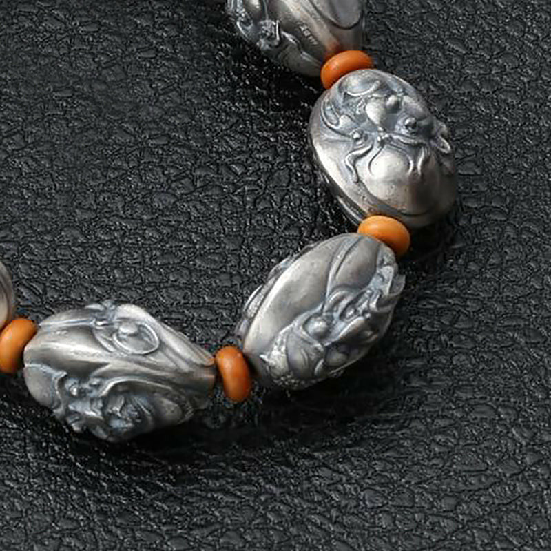 Handmade Eighteen Arhat S999 Silver Bracelet - Ideal Place Market